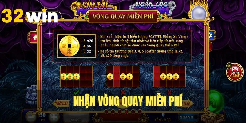 Tính năng vòng quay free trong game